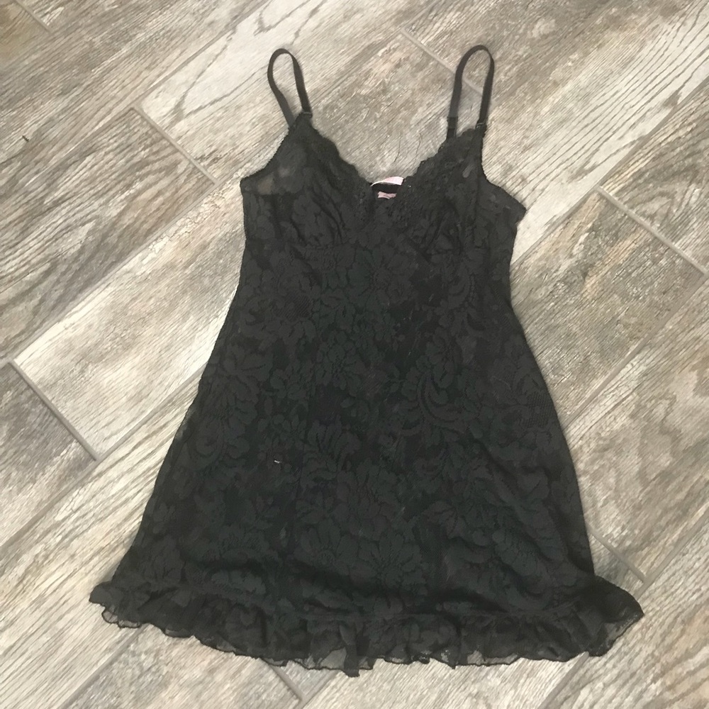 Victoria’s Secret black lace slip